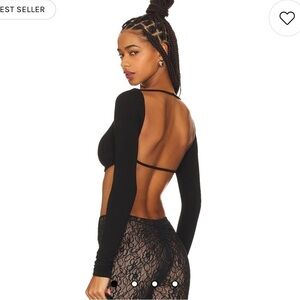 Superdown Ravin Backless Crop Top black